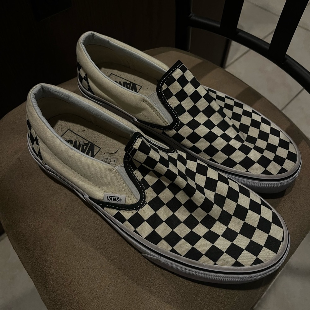 Checkerboard Slip On Vans